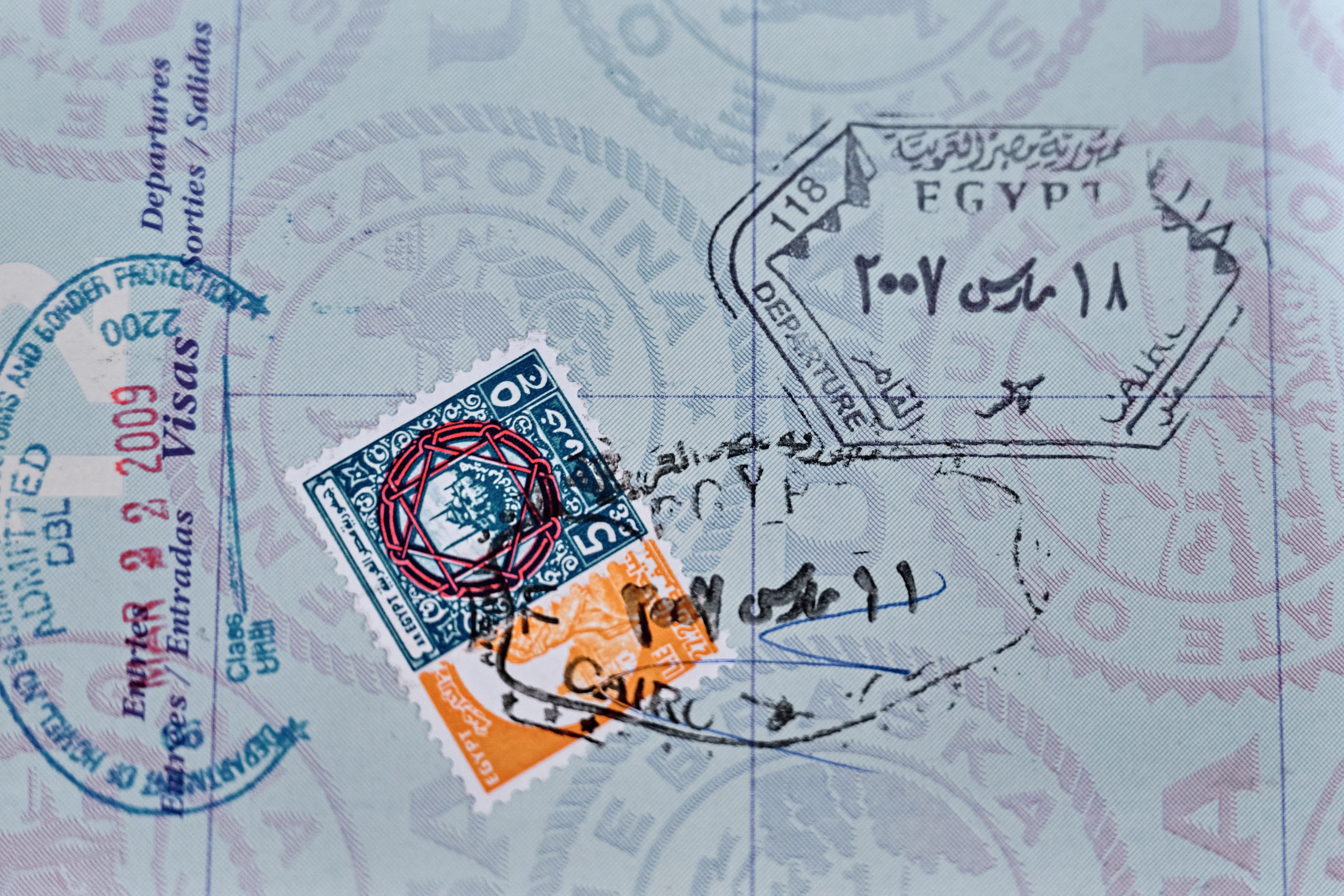 Passport stamps